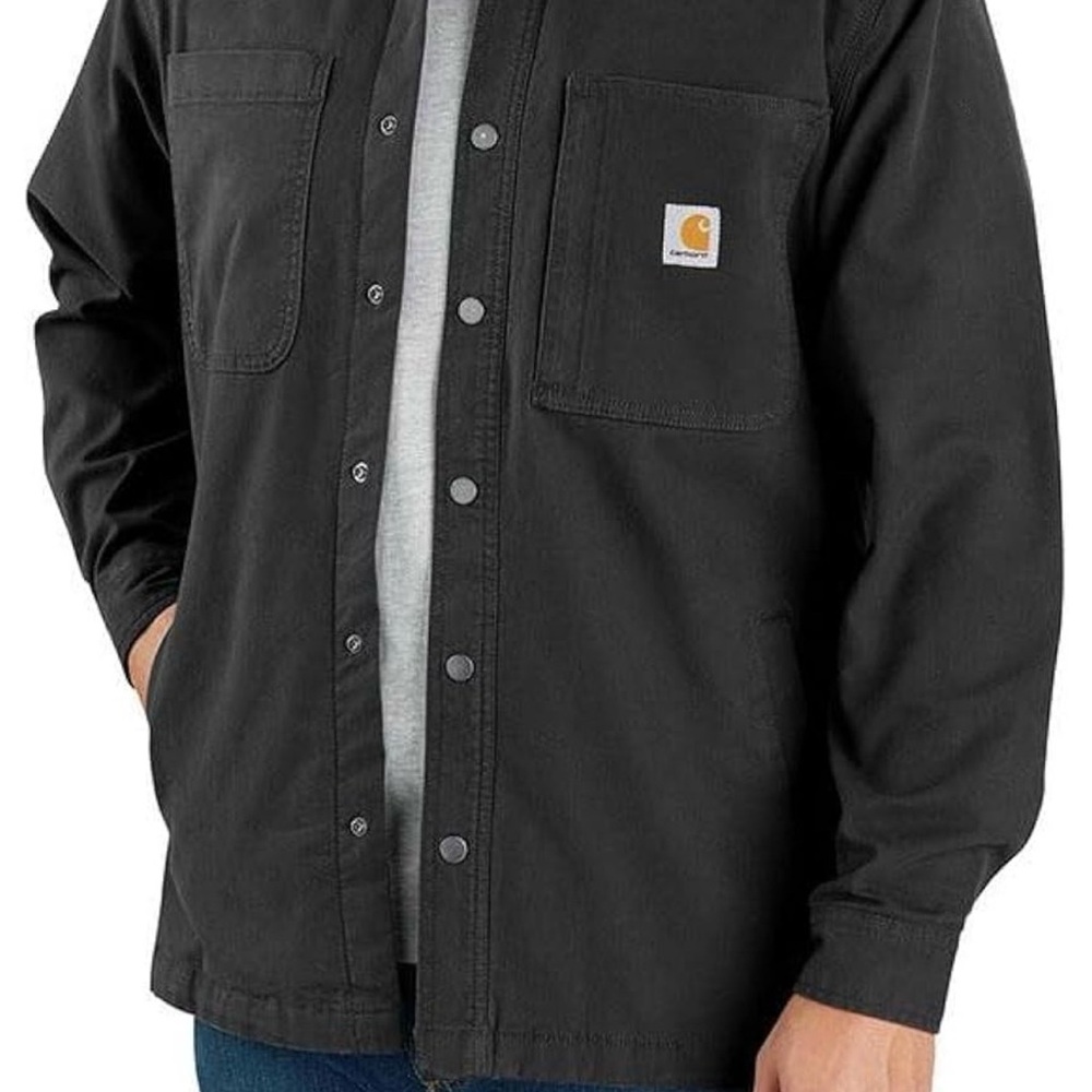 Men's Classic Black Shirt Jacket - Picture 6 of 7